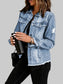 Distressed Raw Hem Denim Jacket nicholesgifts