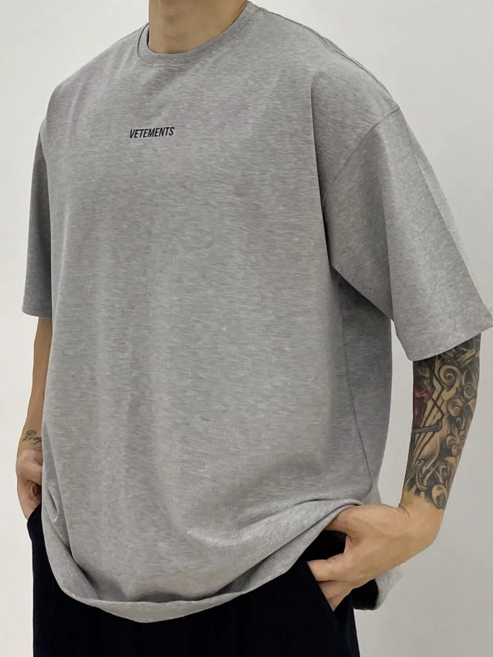 Men's Plus Size Round Neck Half Sleeve T-Shirt Trendsi