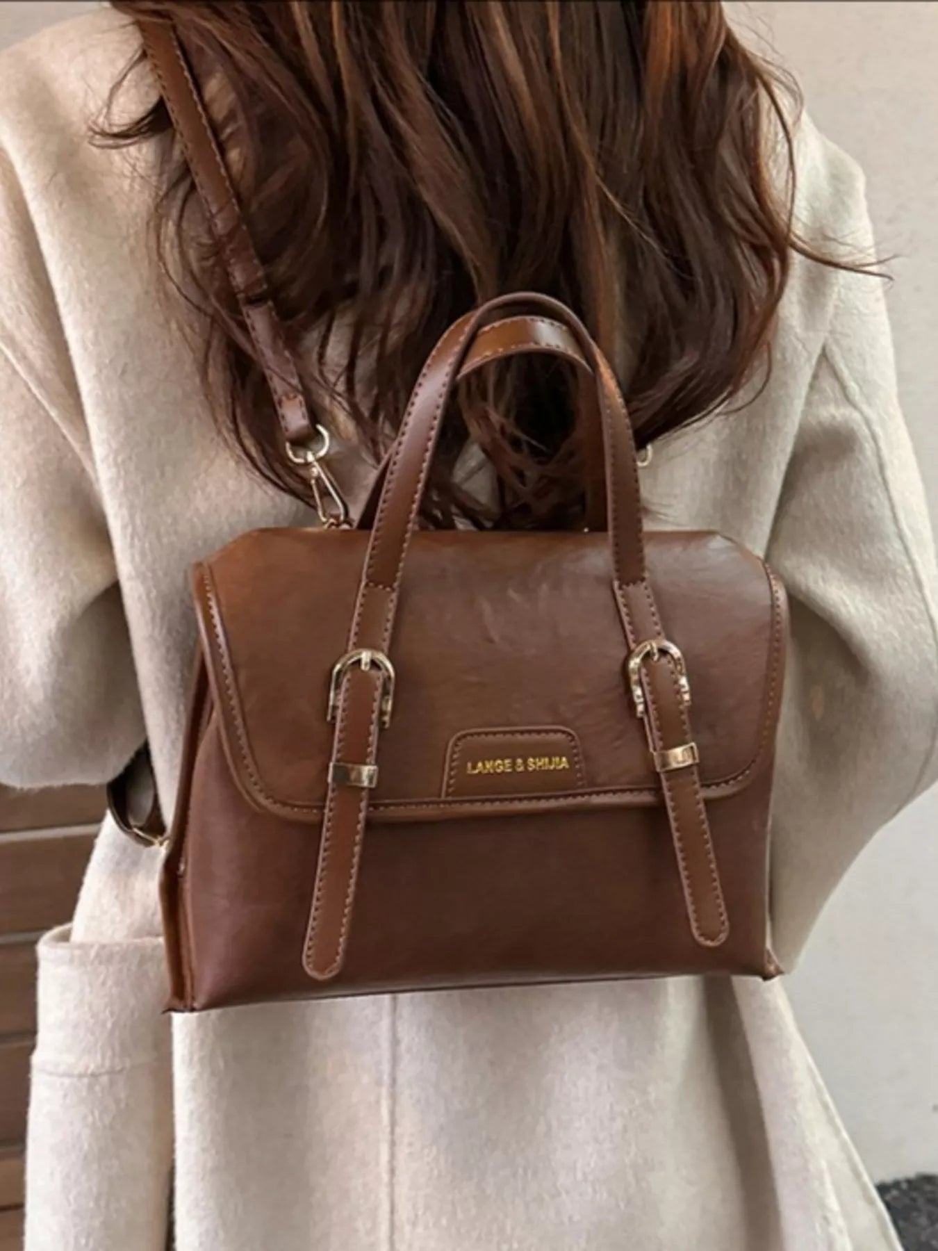 Leather Flap Backpack Bag nicholesgifts