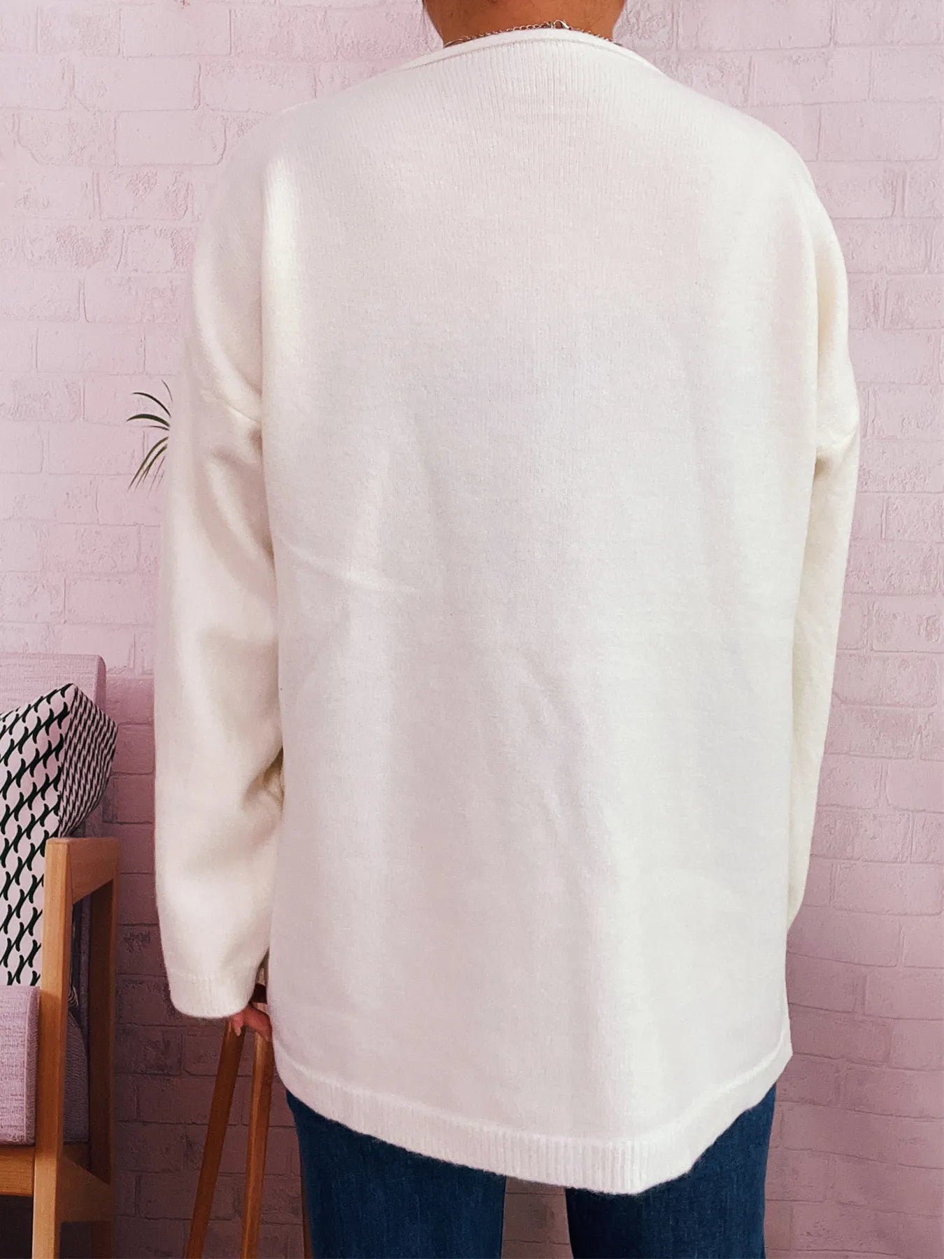 One Button Front Drop Shoulder Cardigan Trendsi