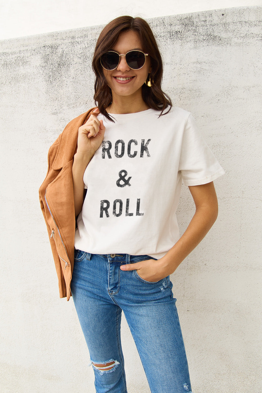 Simply Love Full Size ROCK & ROLL Short Sleeve T-Shirt nicholesgifts