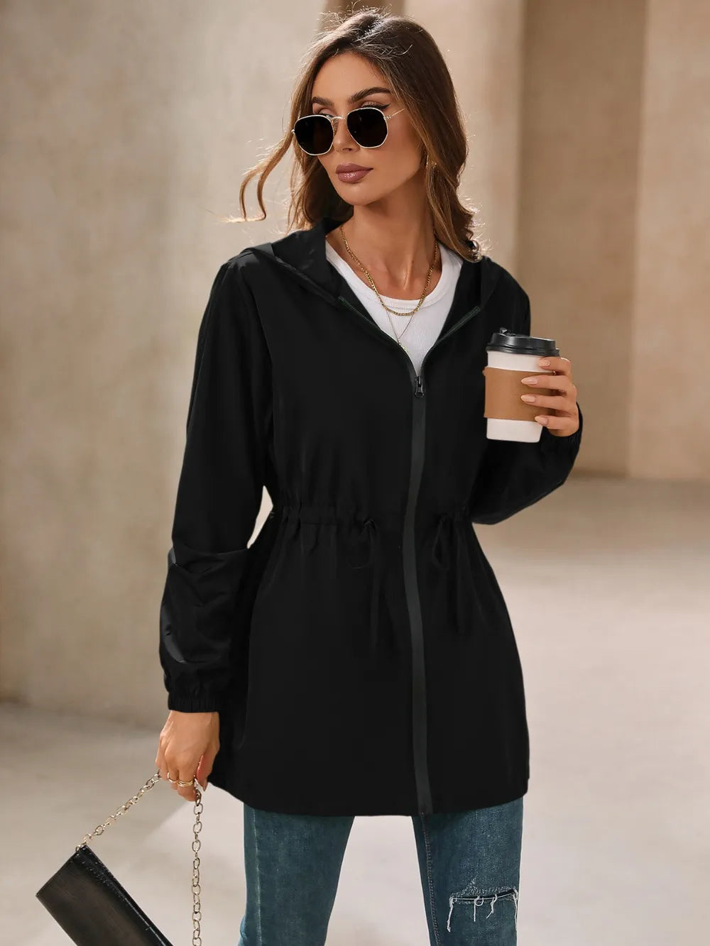 Ivy Lane Outdoor Waterproof Long Sleeve Hooded Windbreaker nicholesgifts