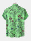 Men's Plus Size Floral Print Short Sleeve Button Down Casual Shirt nicholesgifts