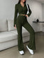 Honey Zip Up Long Sleeve Top and Pants Set nicholesgifts