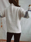 Geometric Mock Neck Dropped Shoulder Sweater nicholesgifts