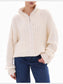 Ribbed Half Zip Long Sleeve Sweater nicholesgifts