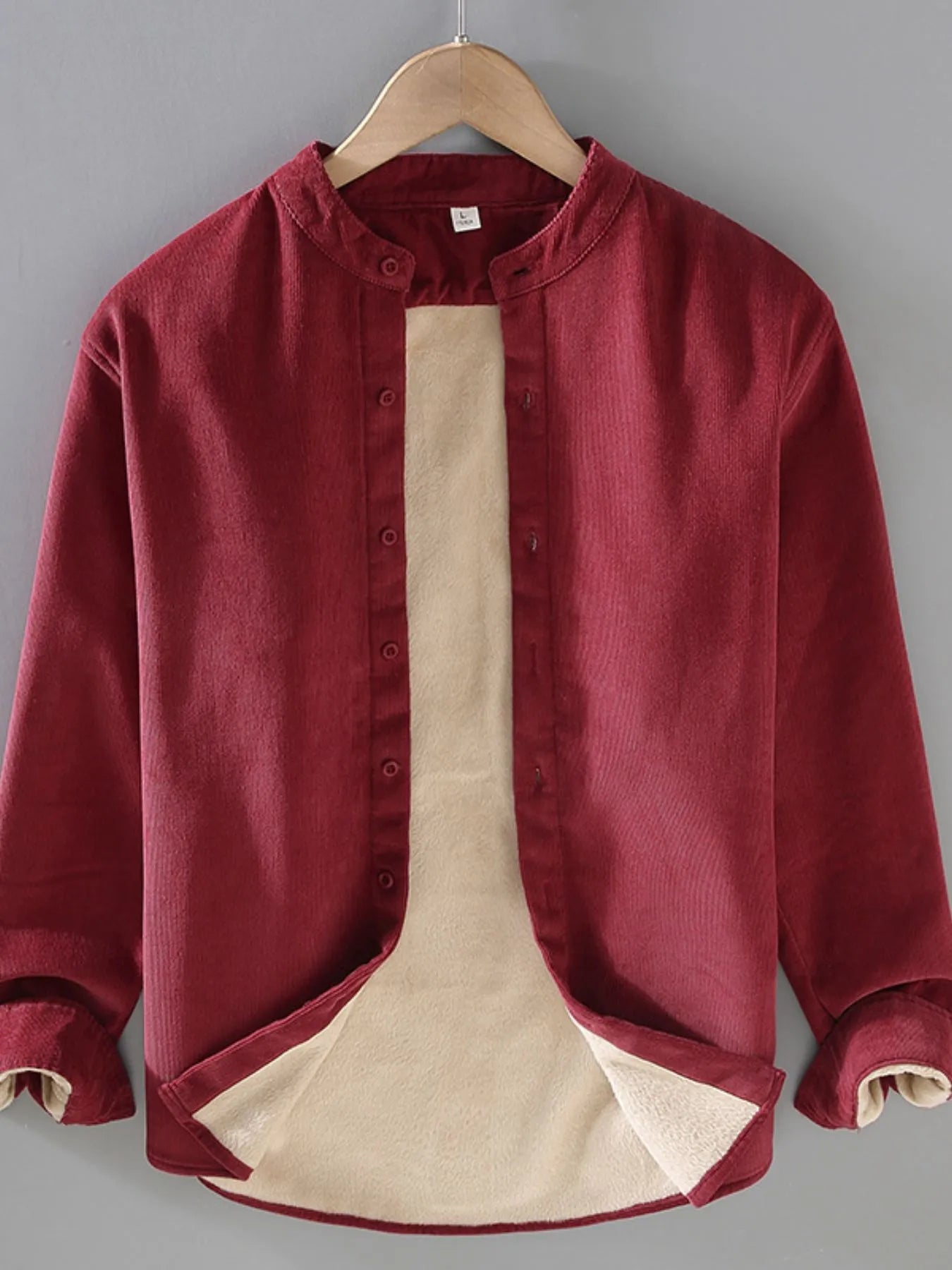 Men's Plus Size Button Up Long Sleeve Jacket