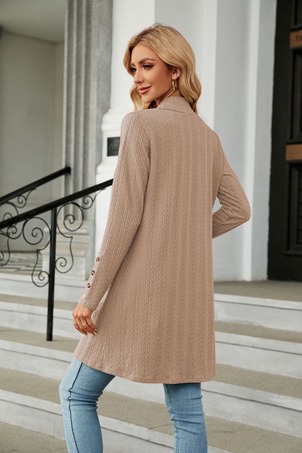 Long Sleeve Open Front Cardigan nicholesgifts