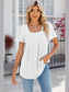 Women Eyelet Square Neck Flutter Sleeve Blouse nicholesgifts