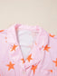 Star Print Short Sleeve Shirt and Shorts Set nicholesgifts