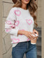 Women Angel Wings Heart Round Neck Dropped Shoulder Long Sleeve Sweater nicholesgifts