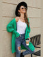 Open Front Lantern Sleeve Cardigan nicholesgifts