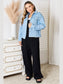 Double Take Dropped Shoulder Raw Hem Denim Jacket nicholesgifts