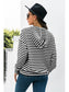NicholesGifts Women Striped Half-Button Dropped Shoulder Hoodie nicholesgifts