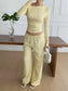 One Shoulder Long Sleeve Top and Pants Set nicholesgifts