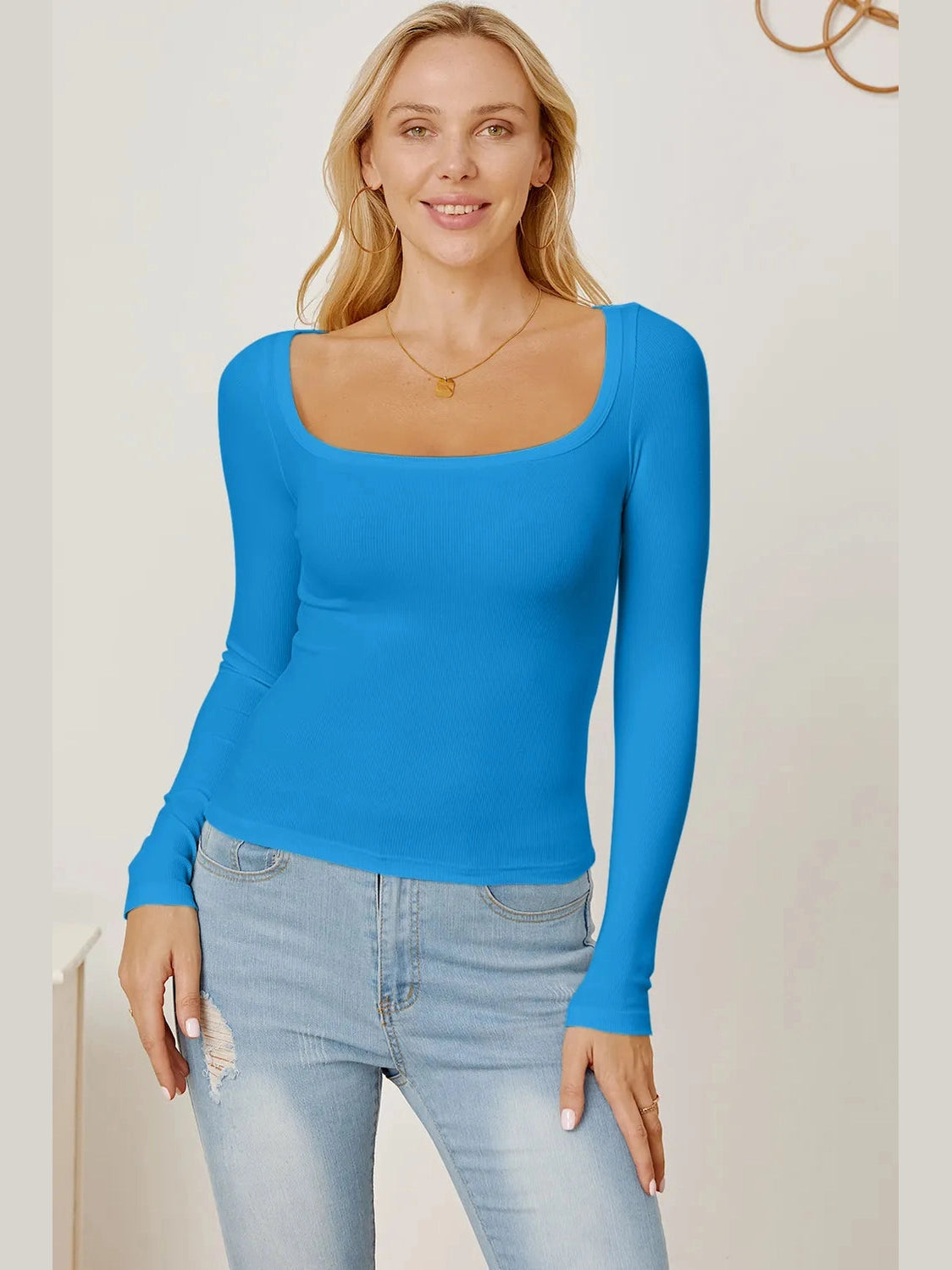 Square Neck Long Sleeve T-Shirt NicholesGifts