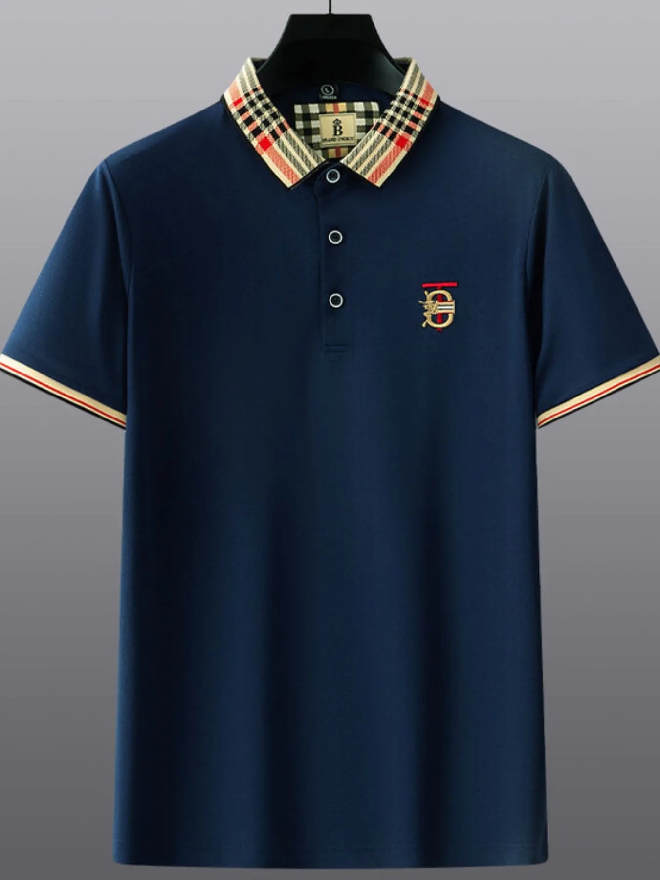 Men's Plus Size Classic Plaid Collar Casual Polo Shirt NicholesGifts