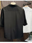 Men's Plus Size Knit Panel Short Sleeve Shirt nicholesgifts