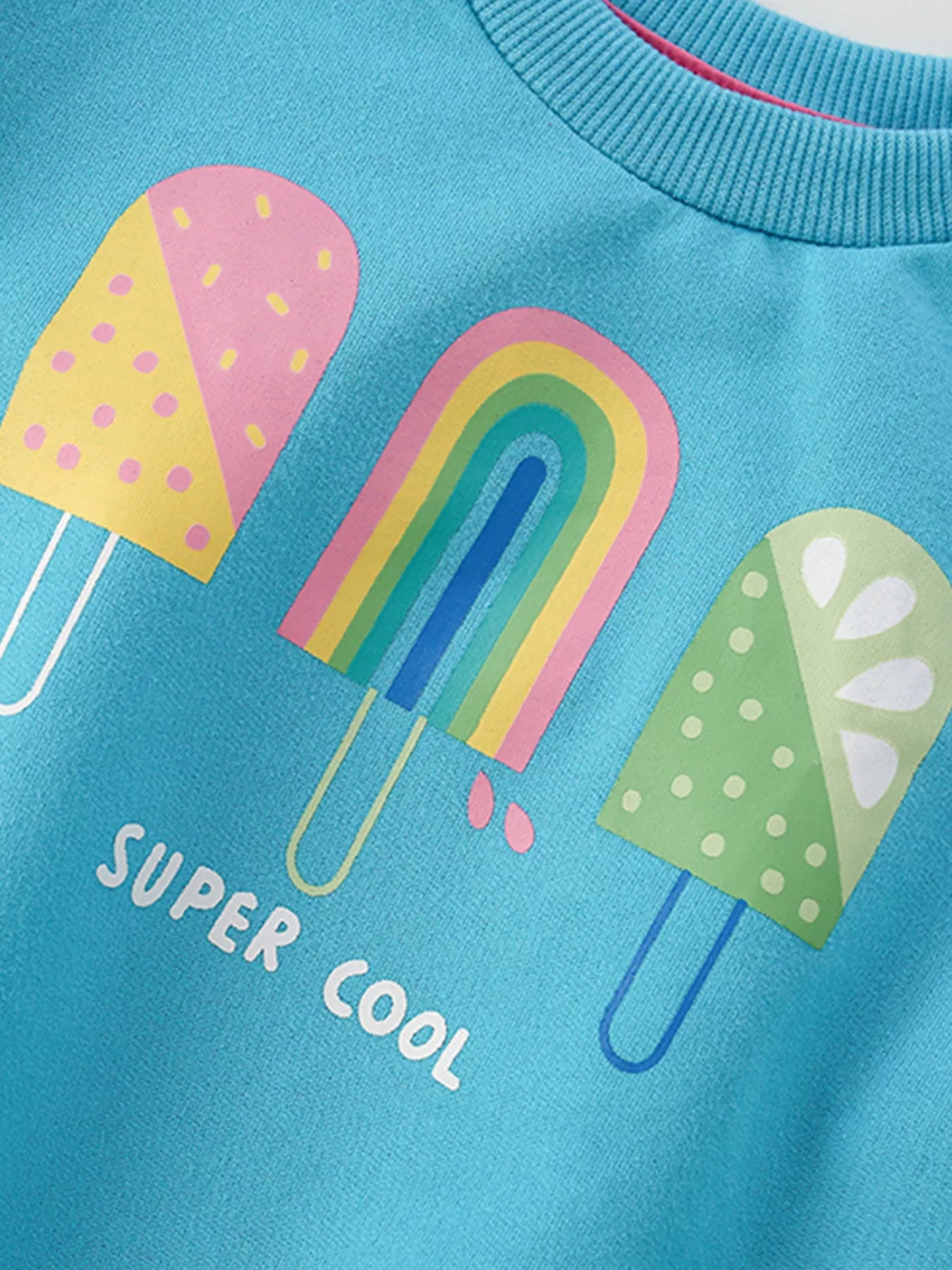 Children's Ice Cream Graphic Round Neck Sweatshirt Trendsi