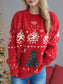 Christmas Element Round Neck Long Sleeve Sweater nicholesgifts