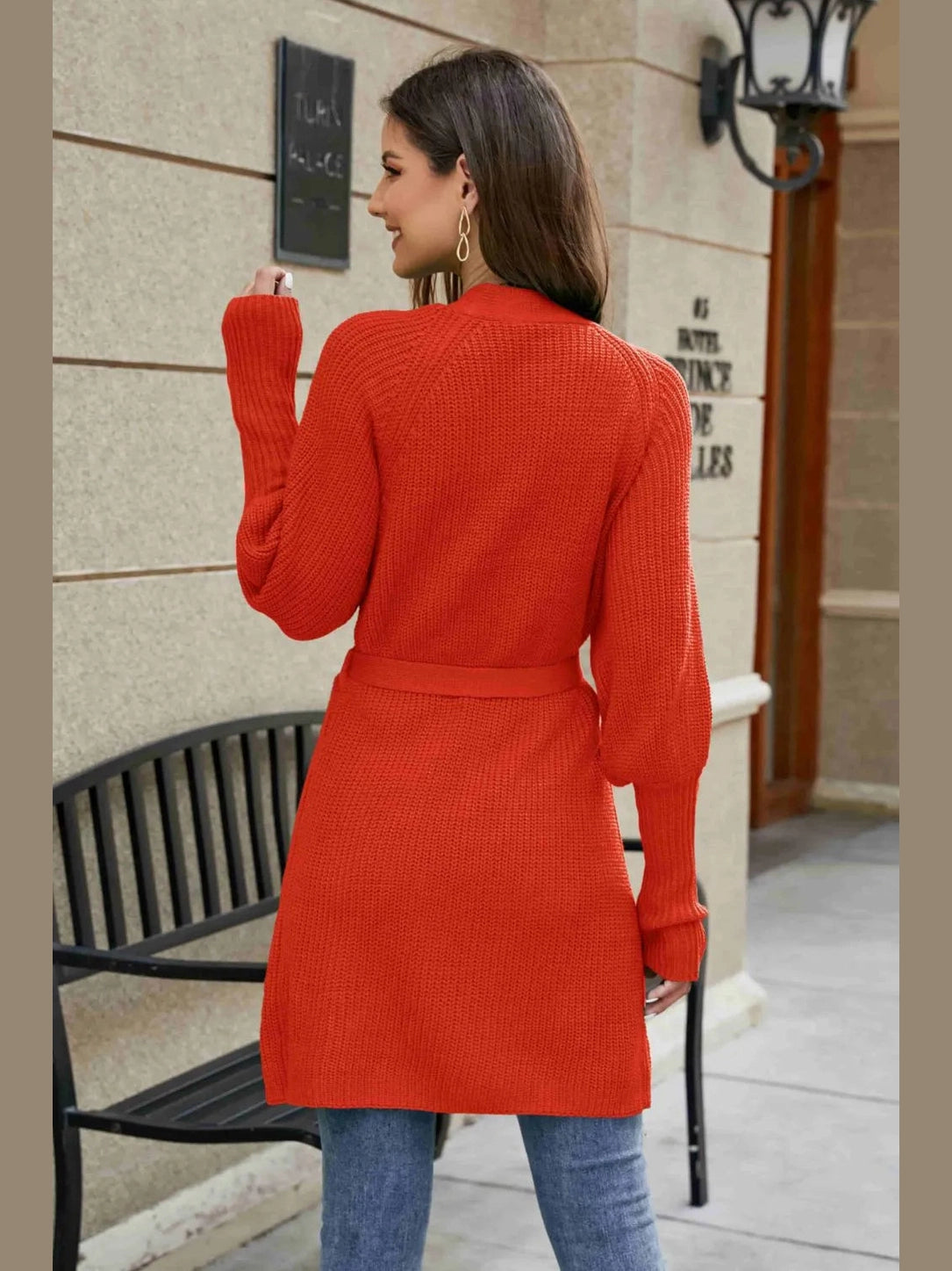 Open Front Lantern Sleeve Cardigan nicholesgifts