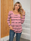 Printed Square Neck Long Sleeve Blouse nicholesgifts