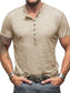 Men's Casual Henley Short Sleeve Button Top nicholesgifts