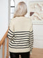 Striped Round Neck Cable-Knit Sweater nicholesgifts