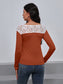 Ivy Lane Lace Trim Long Sleeve Round Neck Tee nicholesgifts
