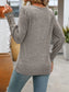 Women Decorative Button Round Neck Long Sleeve T-Shirt nicholesgifts