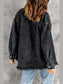 Button Up Pocketed Raw Hem Denim Jacket nicholesgifts
