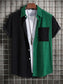 Men's Plus Size Classic Color Block Short Sleeve Shirt nicholesgifts