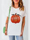 Full Size Sequin Pumpkin Round Neck Short Sleeve T-Shirt nicholesgifts