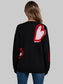 Women Angel Wings Heart Round Neck Long Sleeve Sweater nicholesgifts