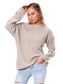 Boat Neck Drop Shoulder Long Sleeve Sweater nicholesgifts