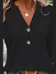 Eyelet Notched Long Sleeve T-Shirt nicholesgifts