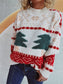 Women Christmas Tree Mock Neck Long Sleeve Sweater nicholesgifts
