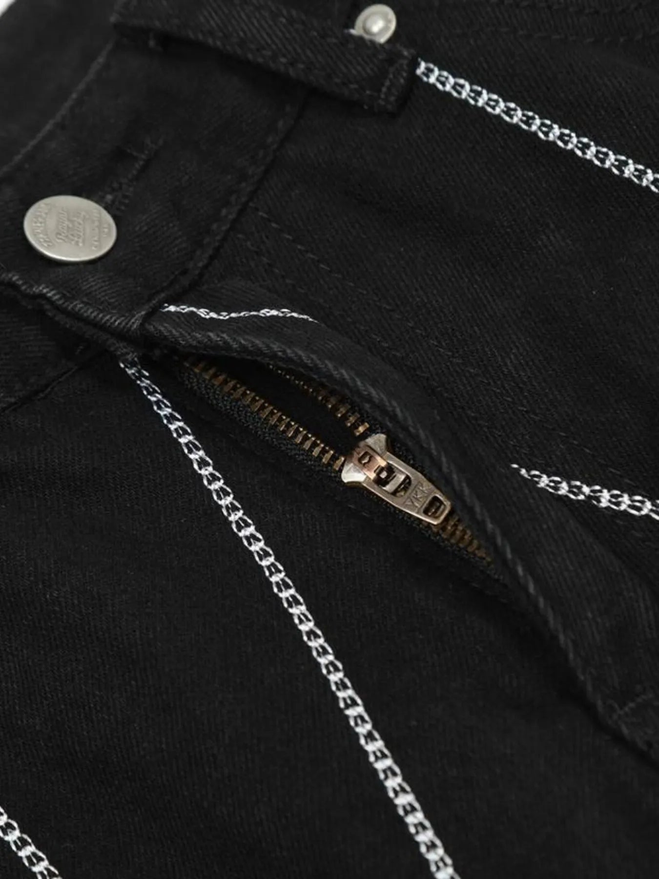 Men's Spider Web Embroidered Flared Jeans