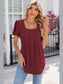 Women Eyelet Square Neck Flutter Sleeve Blouse nicholesgifts