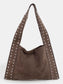 Fame Grommet Strap Suede Shoulder Bag nicholesgifts