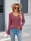 Lace Detail V-Neck Long Sleeve T-Shirt nicholesgifts