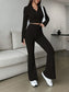 Honey Zip Up Long Sleeve Top and Pants Set nicholesgifts
