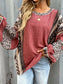 Leopard Color Block Ribbed Top nicholesgifts