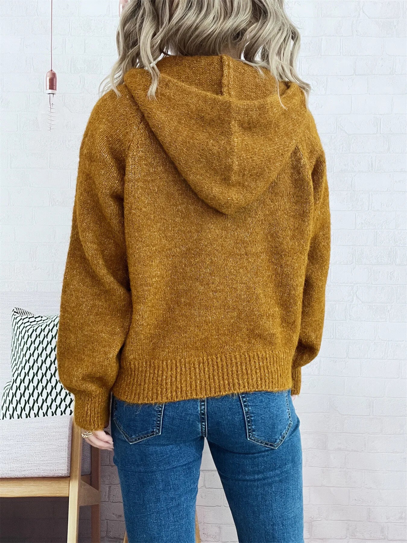 Quarter Zip Ribbed Hem Sweater