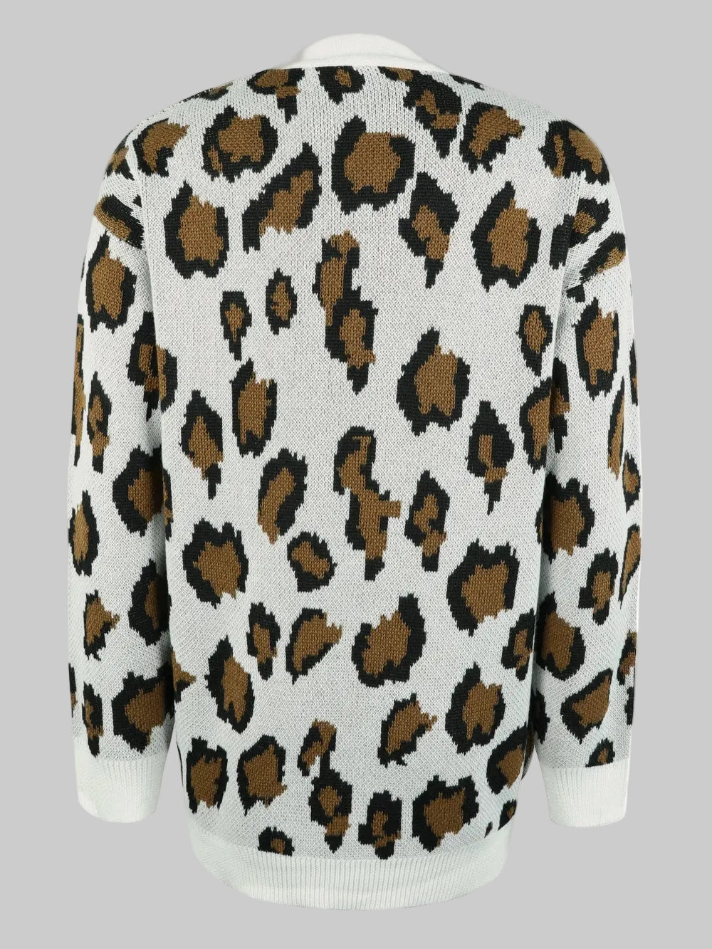Women Leopard Open Front Dropped Shoulder Cardigan nicholesgifts