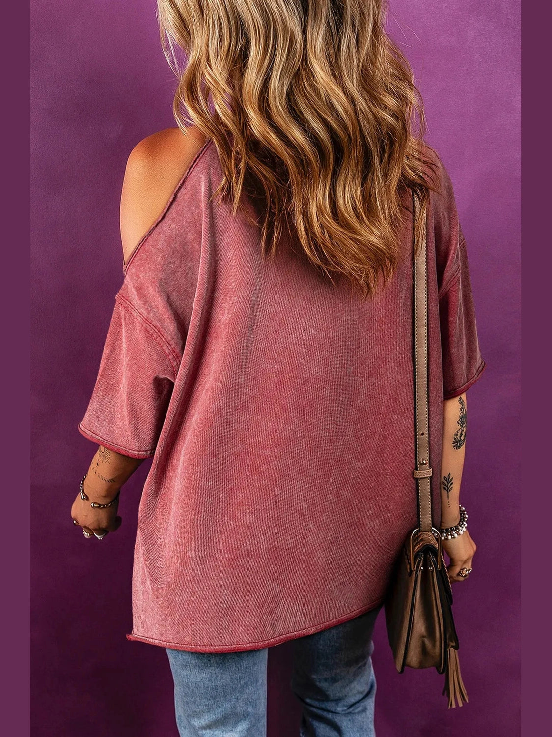 One Shoulder Half Sleeve Oversized Tunic T Shirt NicholesGifts