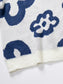 Flower Pattern Round Neck Long Sleeve Sweater nicholesgifts