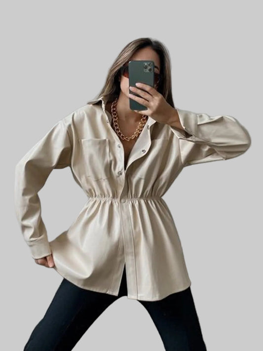 Snap Down Collared Jacket nicholesgifts