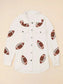 Sequin Football Patch Collared Neck Snap Button Jacket nicholesgifts