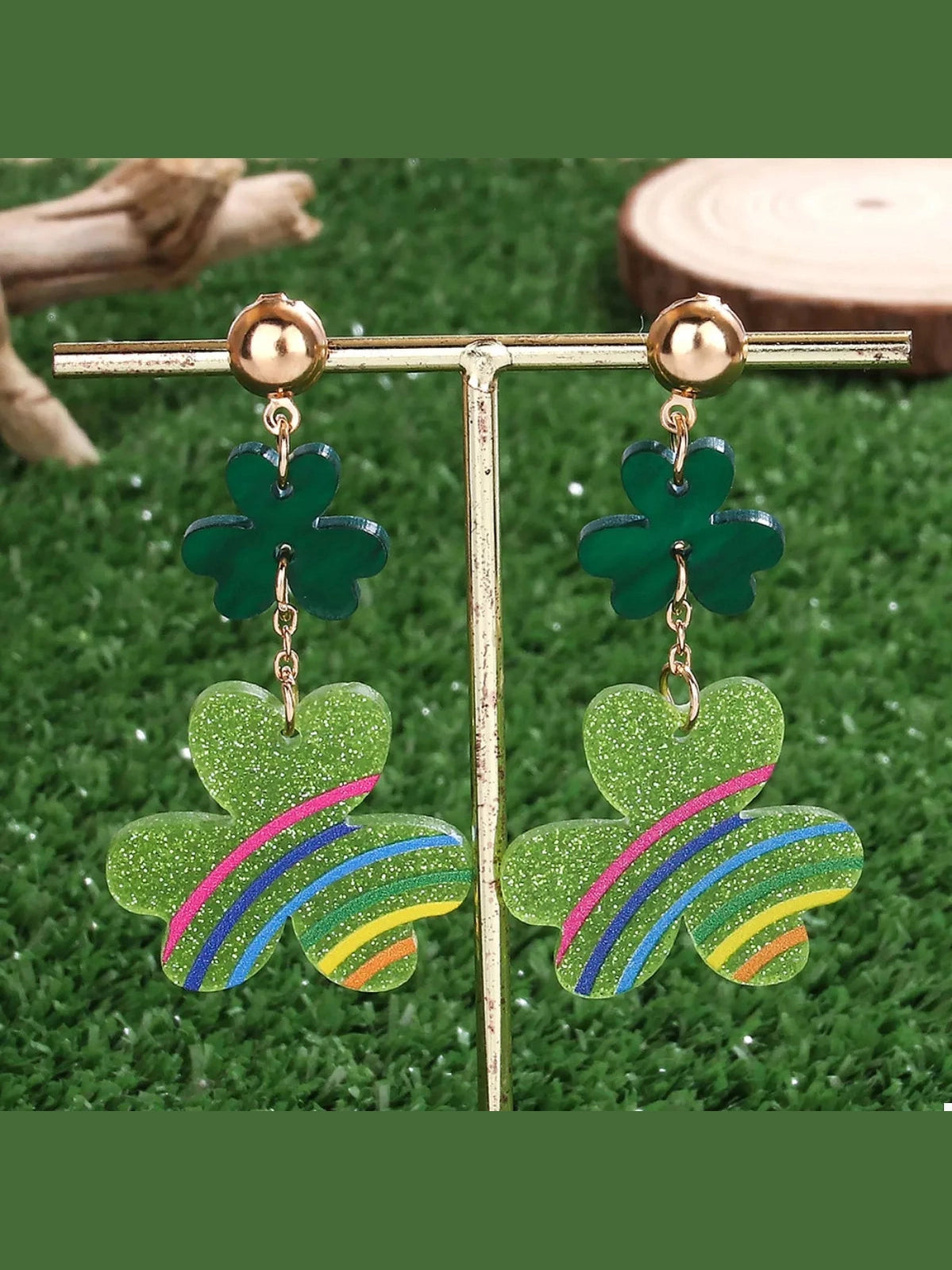 Lucky Clover Dangle Earrings Trendsi